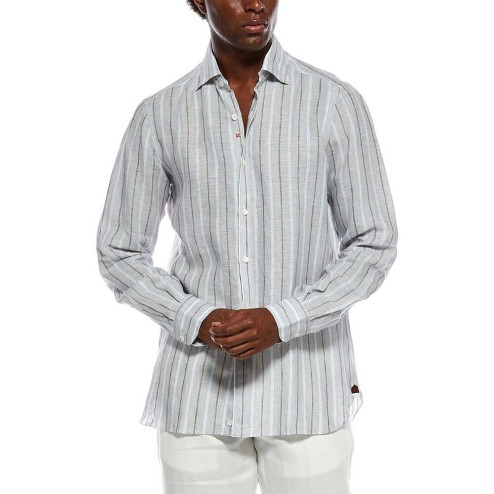 Isaia Mens Sport Linen Shirt